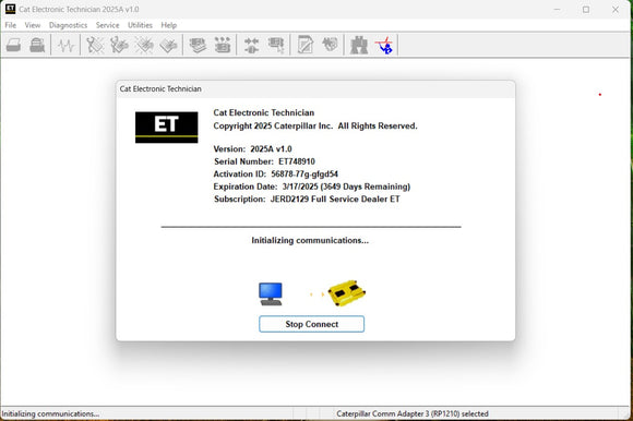 2025 Caterpillar Cat ET 2025A Electronic Technician Diagnostic Program with Factory Password Generator(10 Digits)+unexpire+KeyGen Locked - MHH Auto Shop