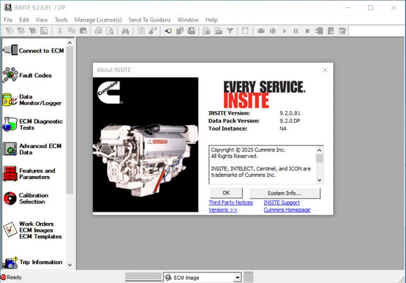 Cummins INSITE  Electronic Service Tool 9.2 9.1 +zapit ECM Password removal + Fleet count