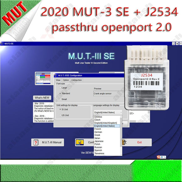 2021 Hot Sell Openport 2.0 Passthru J2534 + MUT-3 SE MUT3 2019 Version for Diagnostic and Programming Tool MUT 3 MUT III Scanner - MHH Auto Shop