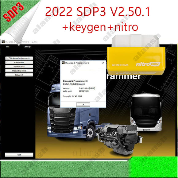 2022 VCI3 SDP3 V2.50 for Truck Bus Diagnos & Programmer Diagnostic Software 2.50.1  with Keygen and Install Video + Nitro - MHH Auto Shop