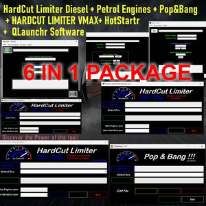 6 IN 1 PACKAGE New HardCut Limiter Diesel + Petrol Engines + Pop&amp;Bang + HARDCUT LIMITER VMAX+ HotStartr + QLaunchr Software - MHH Auto Shop