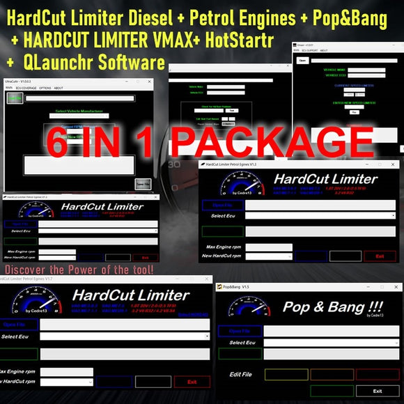 6 IN 1 PACKAGE New HardCut Limiter Diesel + Petrol Engines + Pop&Bang + HARDCUT LIMITER VMAX+ HotStartr + QLaunchr Software - MHH Auto Shop