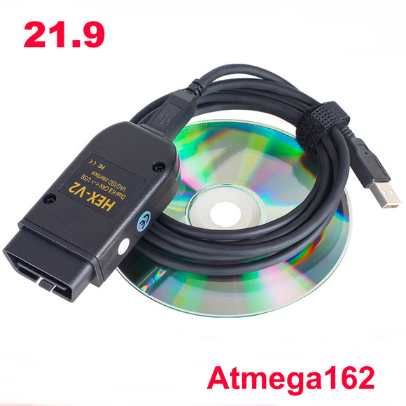 VCDS VAG COM 2022 HEX V2 USB Interface VagCom 21.3 Testers FOR VW AUDI  Skoda Seat VAG 21.9 English German Polish Version