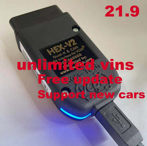 VCDS VAG COM 2022 HEX V2 USB Interface VagCom 21.3 Testers FOR VW AUDI  Skoda Seat VAG 21.9 English German Polish Version